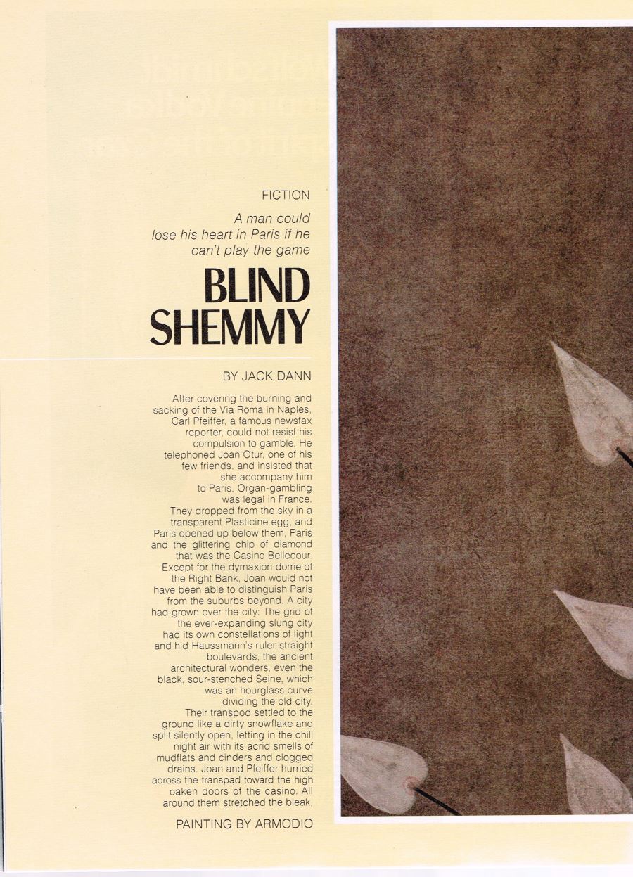 William Flew Omni Magazine Jack Dann Blind Shemmy page 1